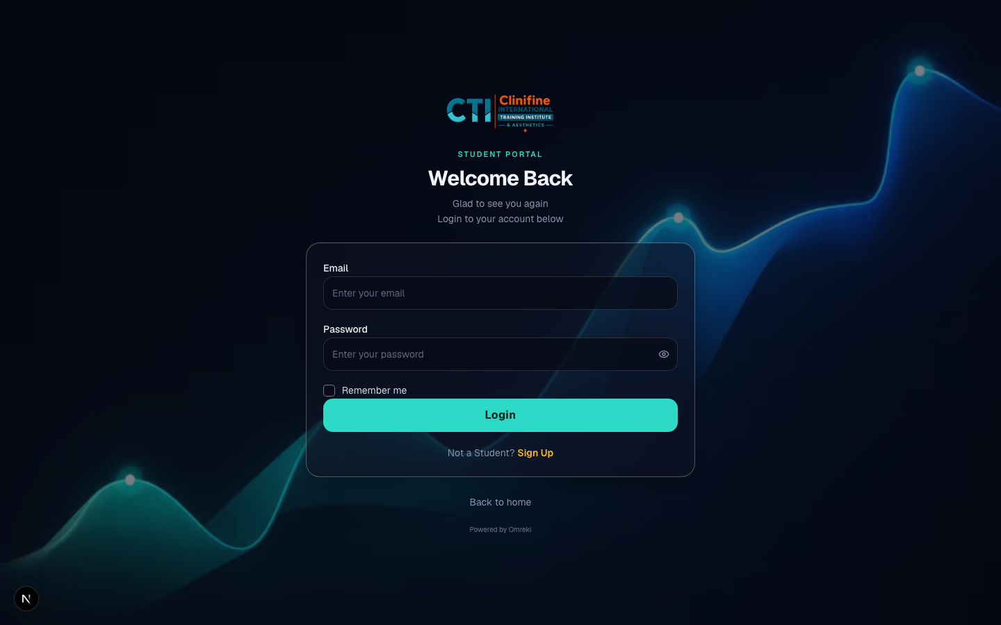 Student login form