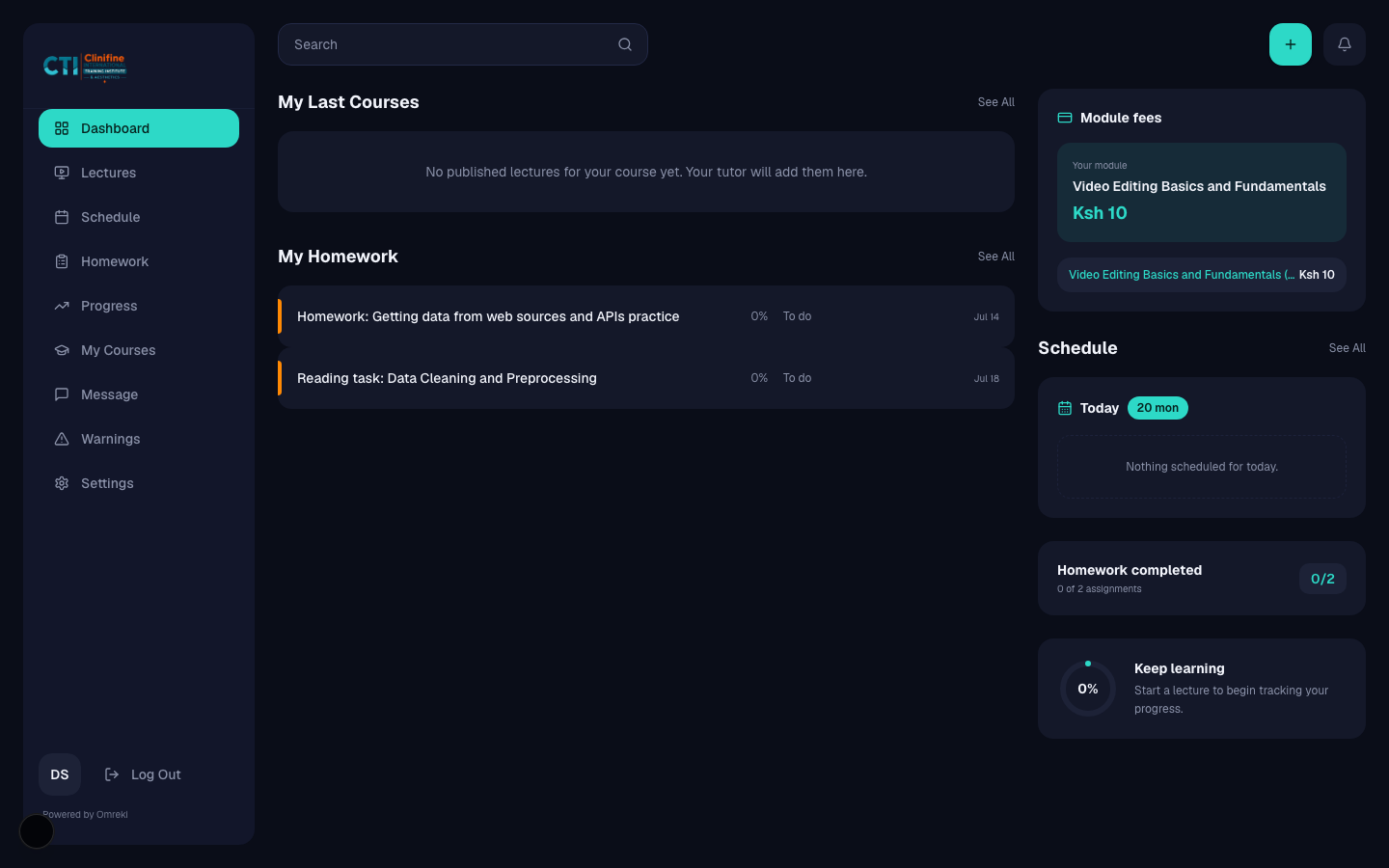 Student dashboard
